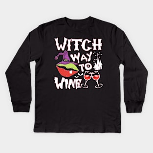 Halloween Drinking Out Witch Kids Long Sleeve T-Shirt